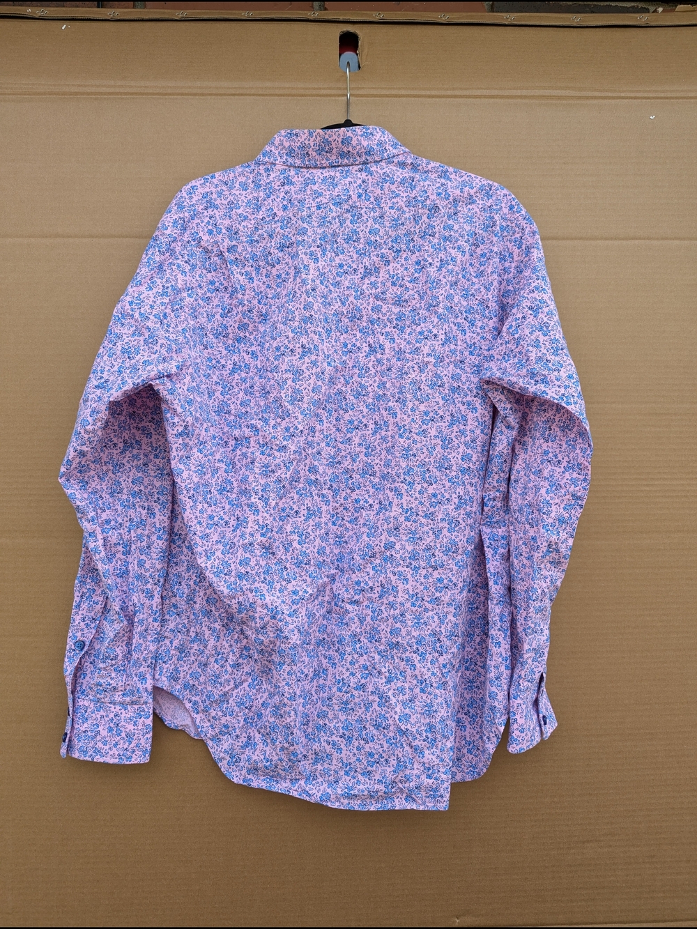 Mel Gambert Custom Pink Blue Floral Dress Shirt Mens Button Down Long Sleeve L - Picture 2 of 10